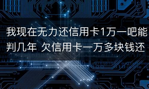 我现在无力还信用卡1万一吧能判几年 欠信用卡一万多块钱还不起会坐牢吗