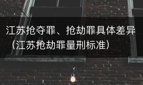 江苏抢夺罪、抢劫罪具体差异（江苏抢劫罪量刑标准）