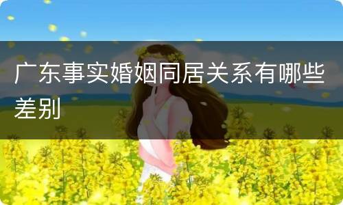 广东事实婚姻同居关系有哪些差别