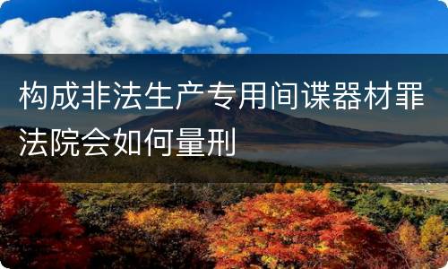 构成非法生产专用间谍器材罪法院会如何量刑