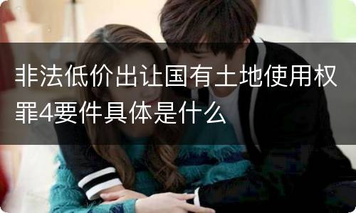 非法低价出让国有土地使用权罪4要件具体是什么