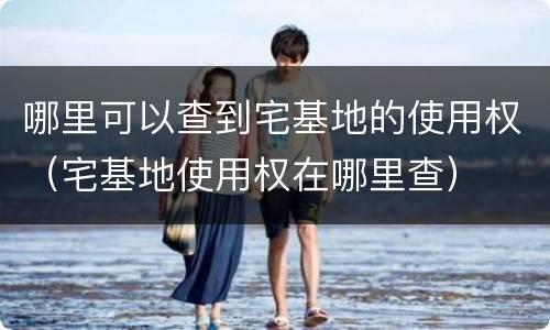 哪里可以查到宅基地的使用权（宅基地使用权在哪里查）