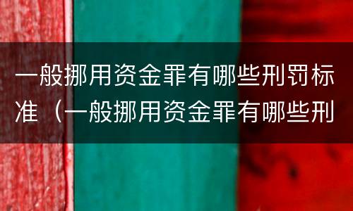 一般挪用资金罪有哪些刑罚标准（一般挪用资金罪有哪些刑罚标准呢）