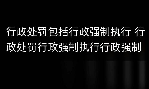 行政处罚包括行政强制执行 行政处罚行政强制执行行政强制措施