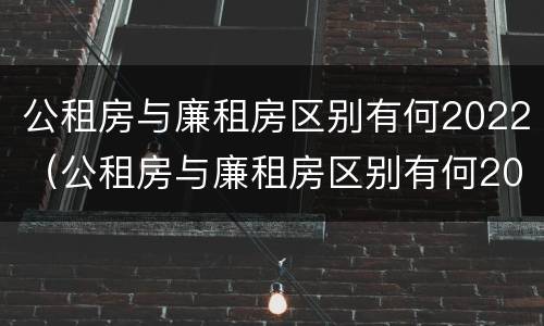 公租房与廉租房区别有何2022（公租房与廉租房区别有何2022年）