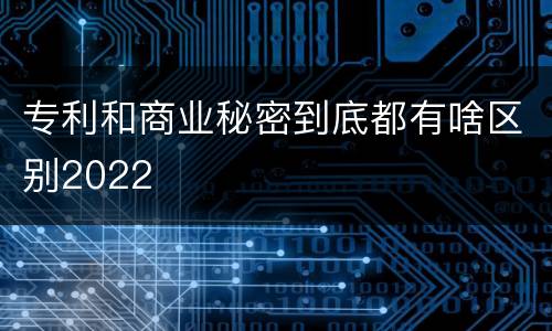 专利和商业秘密到底都有啥区别2022