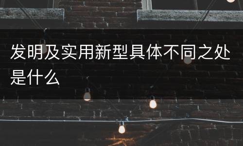 发明及实用新型具体不同之处是什么
