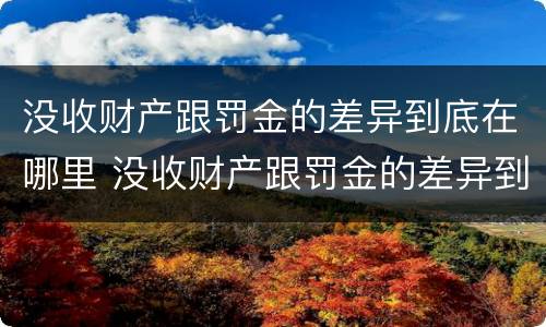 没收财产跟罚金的差异到底在哪里 没收财产跟罚金的差异到底在哪里呢