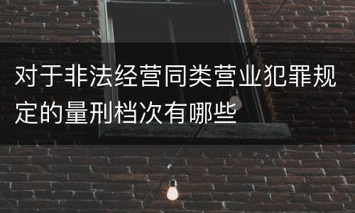 对于非法经营同类营业犯罪规定的量刑档次有哪些