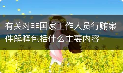 有关对非国家工作人员行贿案件解释包括什么主要内容