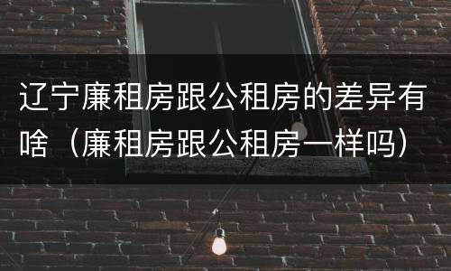 辽宁廉租房跟公租房的差异有啥（廉租房跟公租房一样吗）