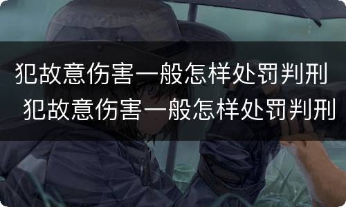 犯故意伤害一般怎样处罚判刑 犯故意伤害一般怎样处罚判刑多久