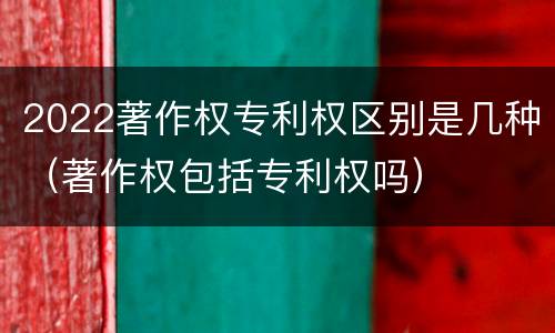 2022著作权专利权区别是几种（著作权包括专利权吗）