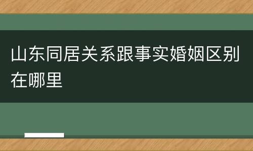 山东同居关系跟事实婚姻区别在哪里