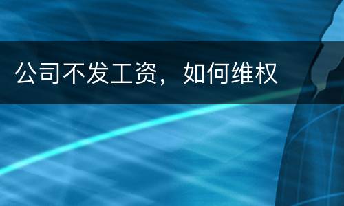 公司不发工资，如何维权
