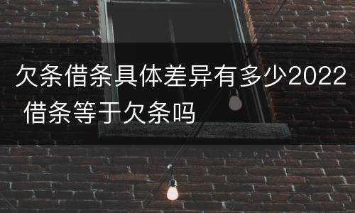 欠条借条具体差异有多少2022 借条等于欠条吗