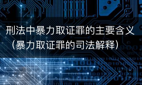 刑法中暴力取证罪的主要含义（暴力取证罪的司法解释）