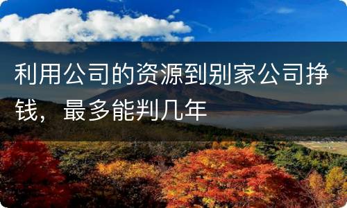 利用公司的资源到别家公司挣钱，最多能判几年