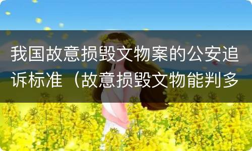 我国故意损毁文物案的公安追诉标准（故意损毁文物能判多少年）