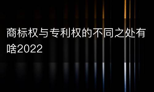 商标权与专利权的不同之处有啥2022