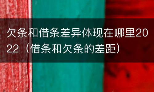 欠条和借条差异体现在哪里2022（借条和欠条的差距）