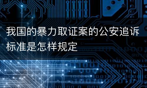 我国的暴力取证案的公安追诉标准是怎样规定