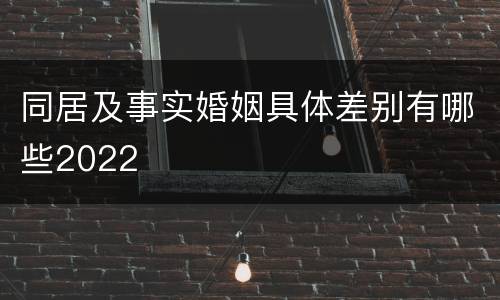 同居及事实婚姻具体差别有哪些2022