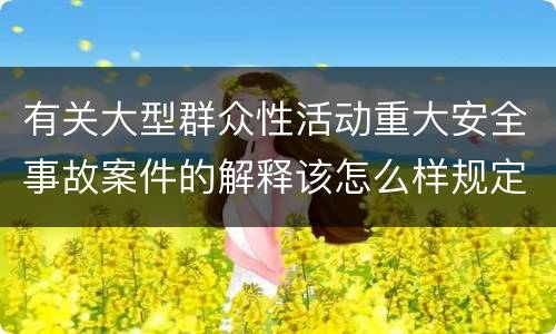 有关大型群众性活动重大安全事故案件的解释该怎么样规定