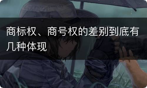 商标权、商号权的差别到底有几种体现