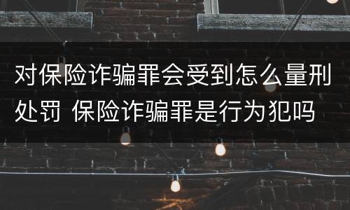 对保险诈骗罪会受到怎么量刑处罚 保险诈骗罪是行为犯吗