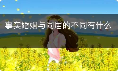 事实婚姻与同居的不同有什么