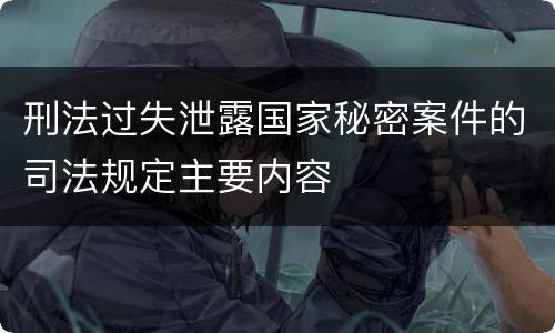 刑法过失泄露国家秘密案件的司法规定主要内容
