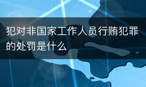 犯对非国家工作人员行贿犯罪的处罚是什么