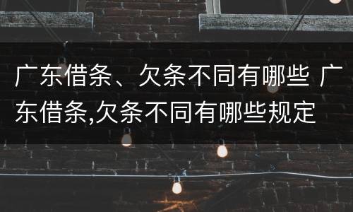 广东借条、欠条不同有哪些 广东借条,欠条不同有哪些规定