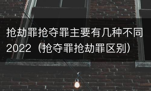 抢劫罪抢夺罪主要有几种不同2022（抢夺罪抢劫罪区别）