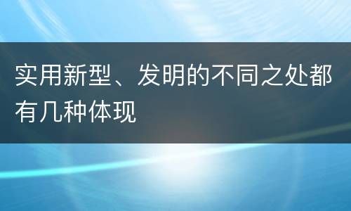 实用新型、发明的不同之处都有几种体现