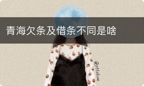 青海欠条及借条不同是啥
