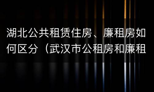 湖北公共租赁住房、廉租房如何区分（武汉市公租房和廉租房区别）