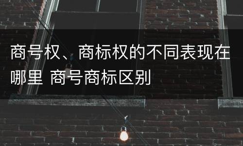 商号权、商标权的不同表现在哪里 商号商标区别