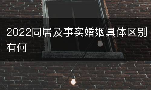 2022同居及事实婚姻具体区别有何