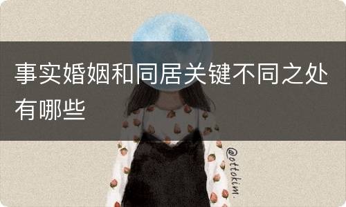 事实婚姻和同居关键不同之处有哪些