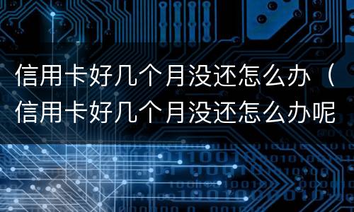 信用卡好几个月没还怎么办（信用卡好几个月没还怎么办呢）