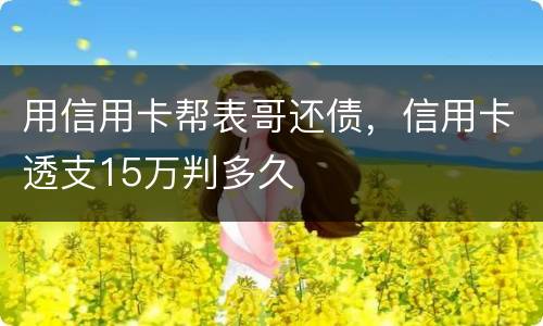 用信用卡帮表哥还债，信用卡透支15万判多久