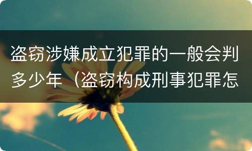盗窃涉嫌成立犯罪的一般会判多少年（盗窃构成刑事犯罪怎么处置）