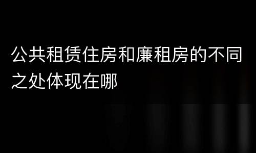 公共租赁住房和廉租房的不同之处体现在哪