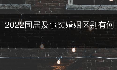 2022同居及事实婚姻区别有何