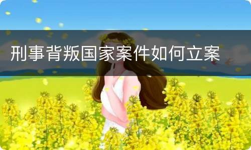刑事背叛国家案件如何立案