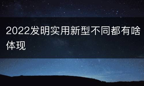 2022发明实用新型不同都有啥体现