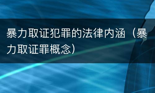 暴力取证犯罪的法律内涵（暴力取证罪概念）