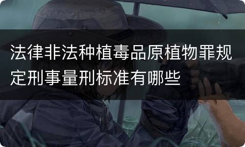 法律非法种植毒品原植物罪规定刑事量刑标准有哪些